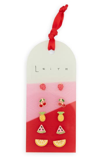 Leith Assorted 5-pack Stud Earrings In Gold