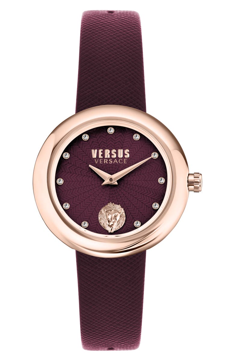 VERSUS Versace Lea Leather Strap Watch, 35mm, Main, color, 