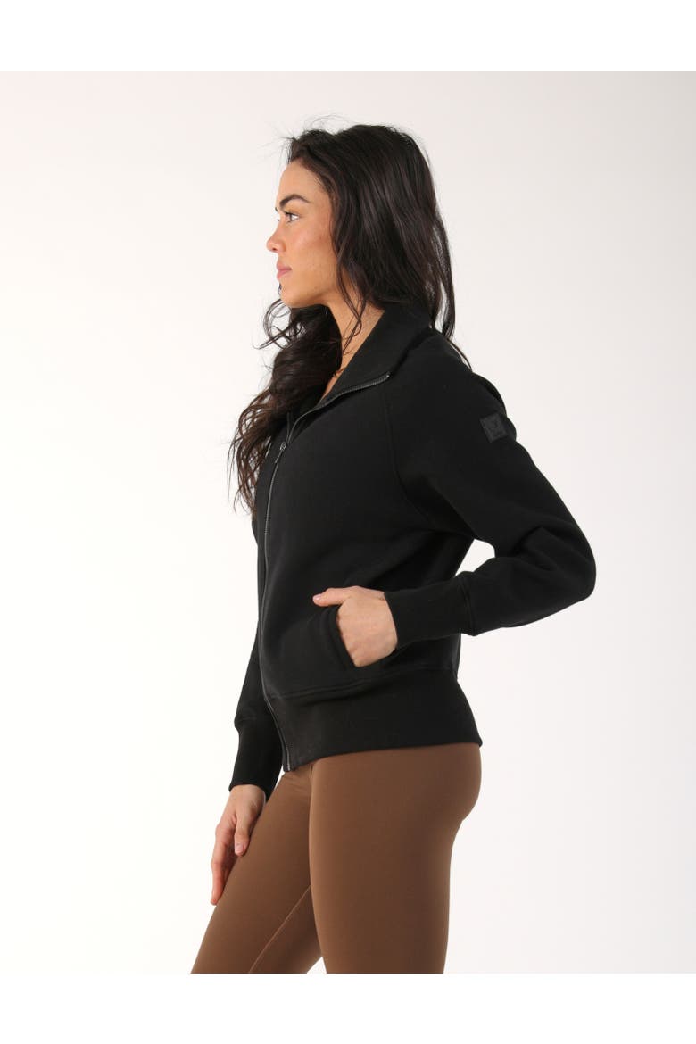 Scuba Knit Full Zip Jacket, Alternate, color, Black