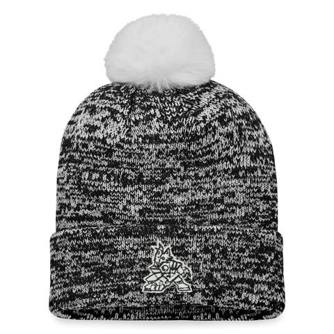 Women's Fanatics Branded Black Arizona Coyotes Glimmer Cuffed Knit Hat with Pom