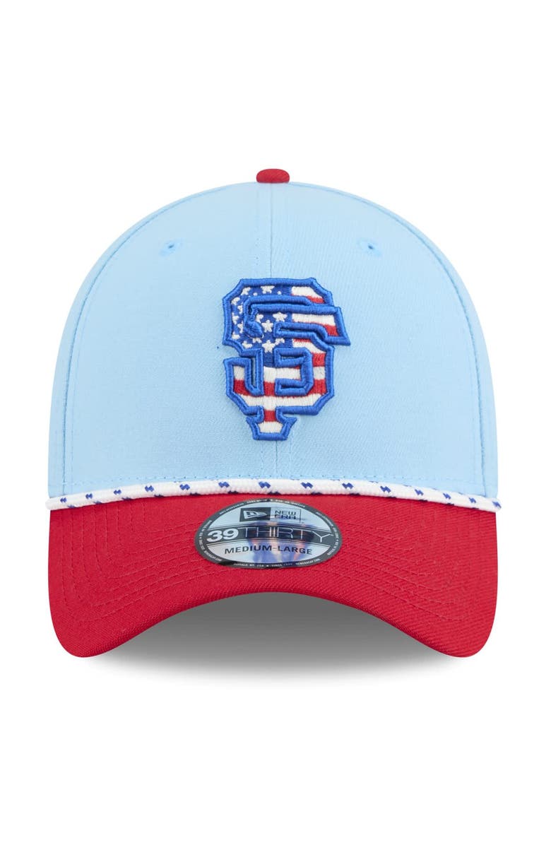 New Era Men's New Era Light Blue/Red San Francisco Giants 2025 Fourth of July 39THIRTY Flex Hat, Alternate, color, Light Blue