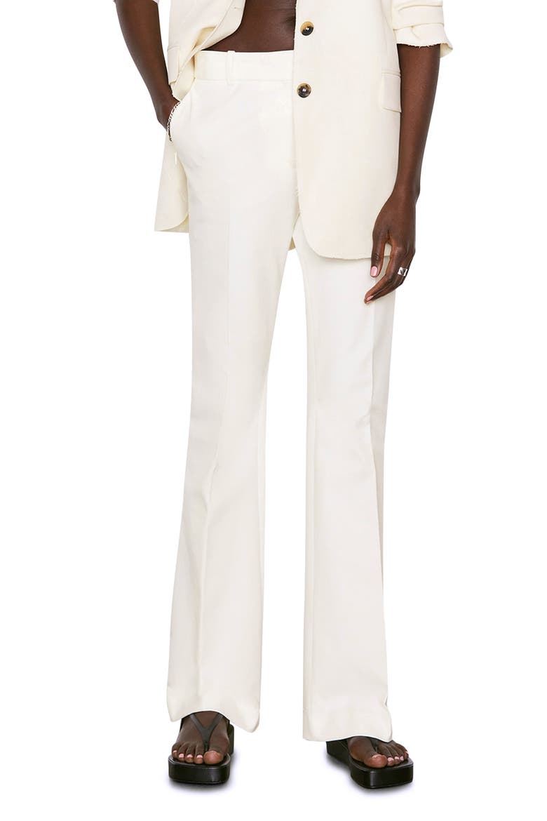 Le High Flare Stretch Cotton Trouser Pants, Main, color, BLANC