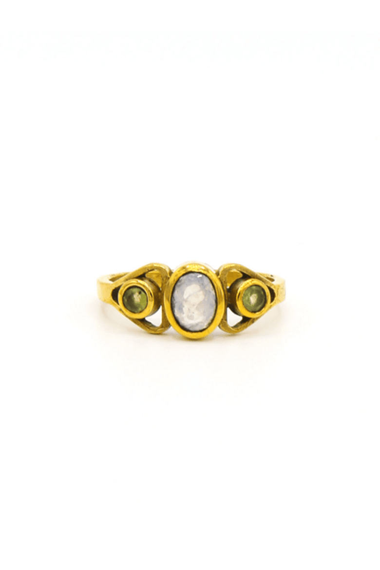 Triple Harvest Stone Ring, Alternate, color, Green