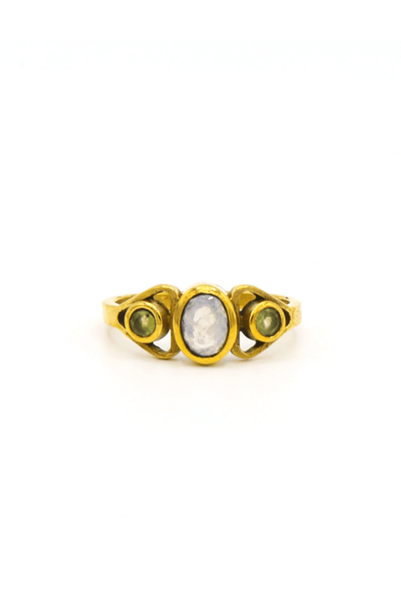 Fair Anita Triple Harvest Stone Ring, Alternate, color, Green