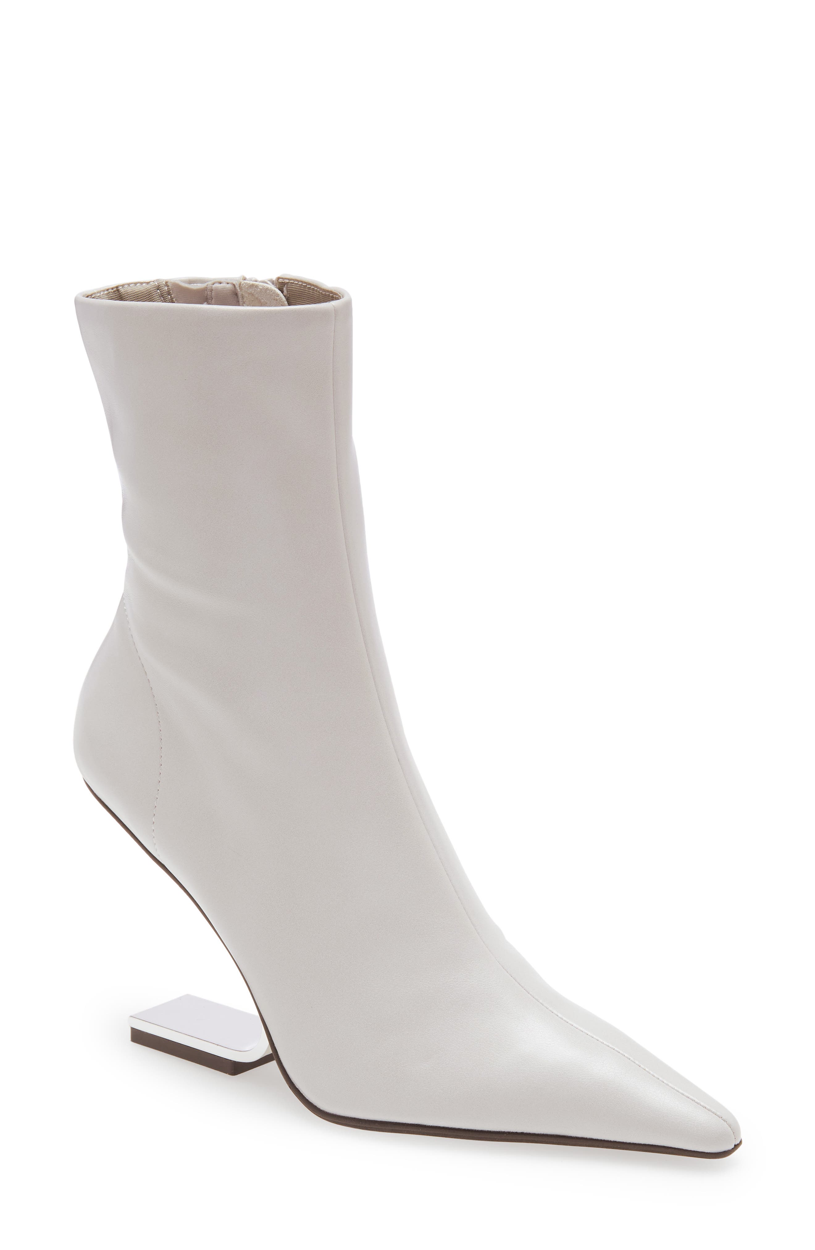 Compass Pointed Toe Bootie, Main, color, IVORY SILVER