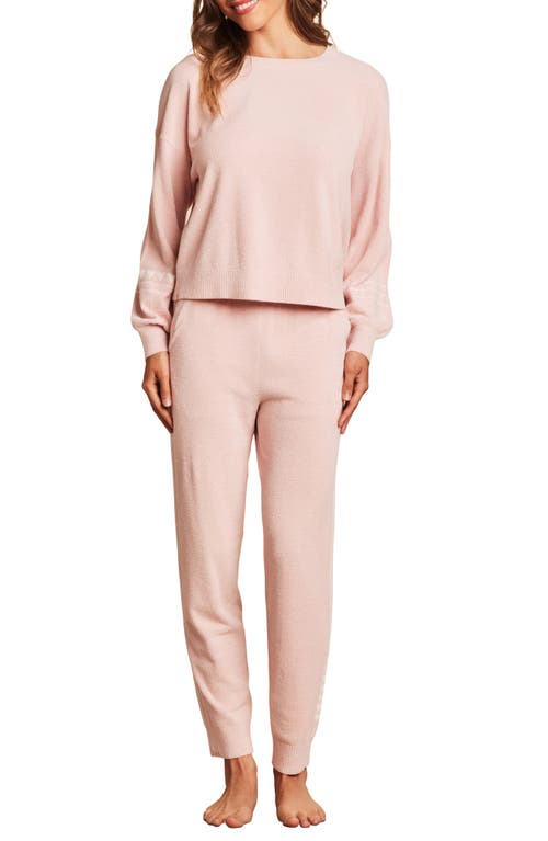 Shop Barefoot Dreams Heartbeat Stripe Cozychic Ultra Lite® Lounge Top In Pink Peonie/pearl