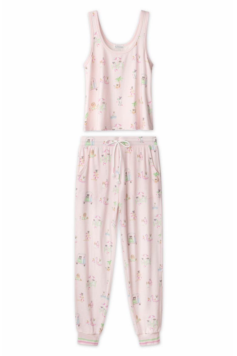 Pupcation Palm Pajamas, Alternate, color, LIGHT PINK