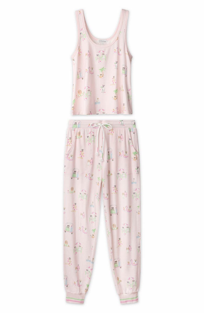 PJ Salvage Pupcation Palm Pajamas, Alternate, color, Light Pink