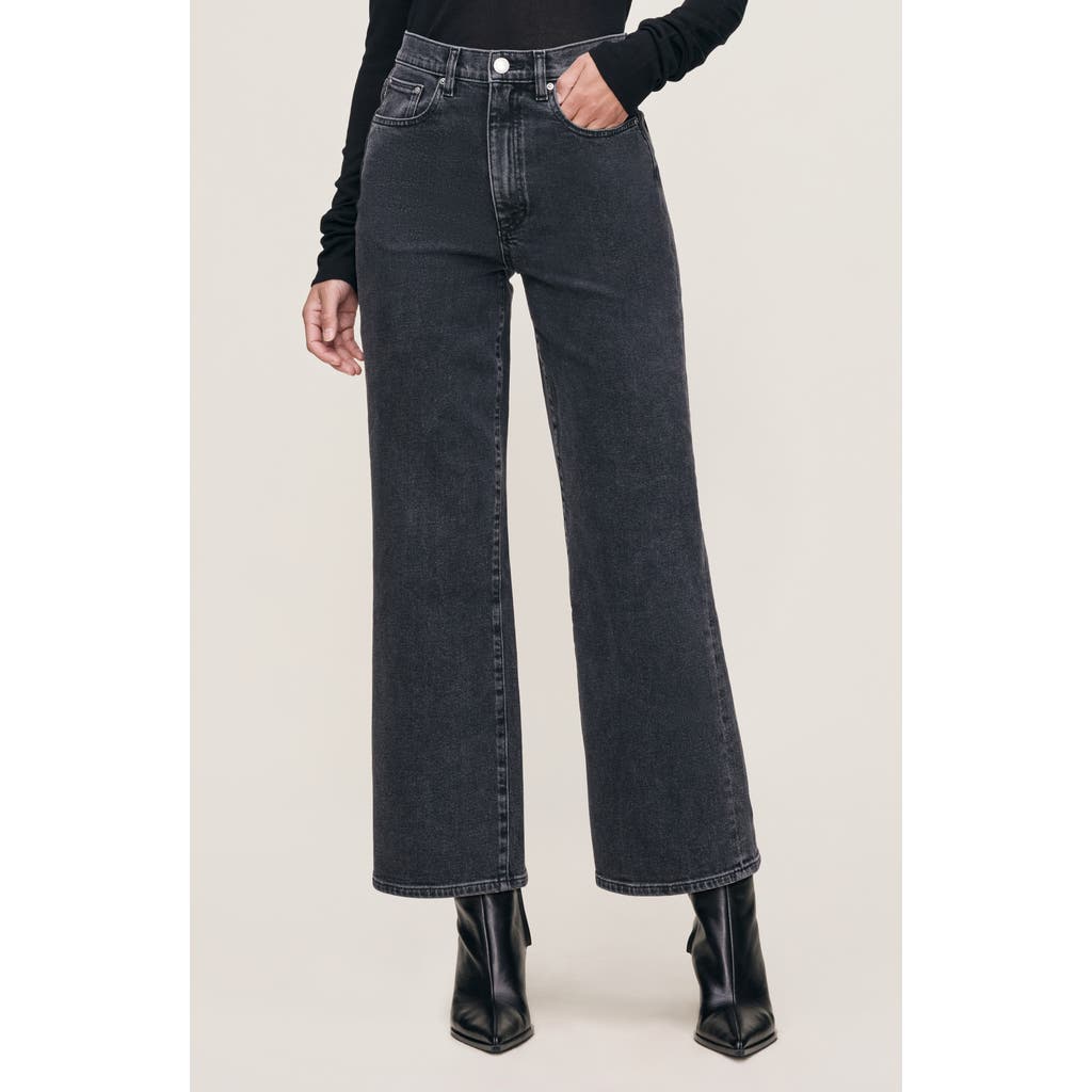 Dl1961 Karmine High Waist Ankle Relaxed Straight Leg Jeans In Black