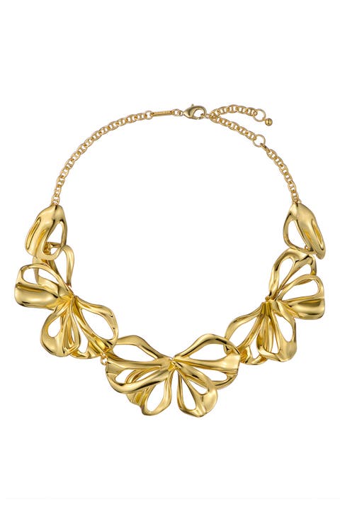 Leona Abstract Leaf Statement Necklace