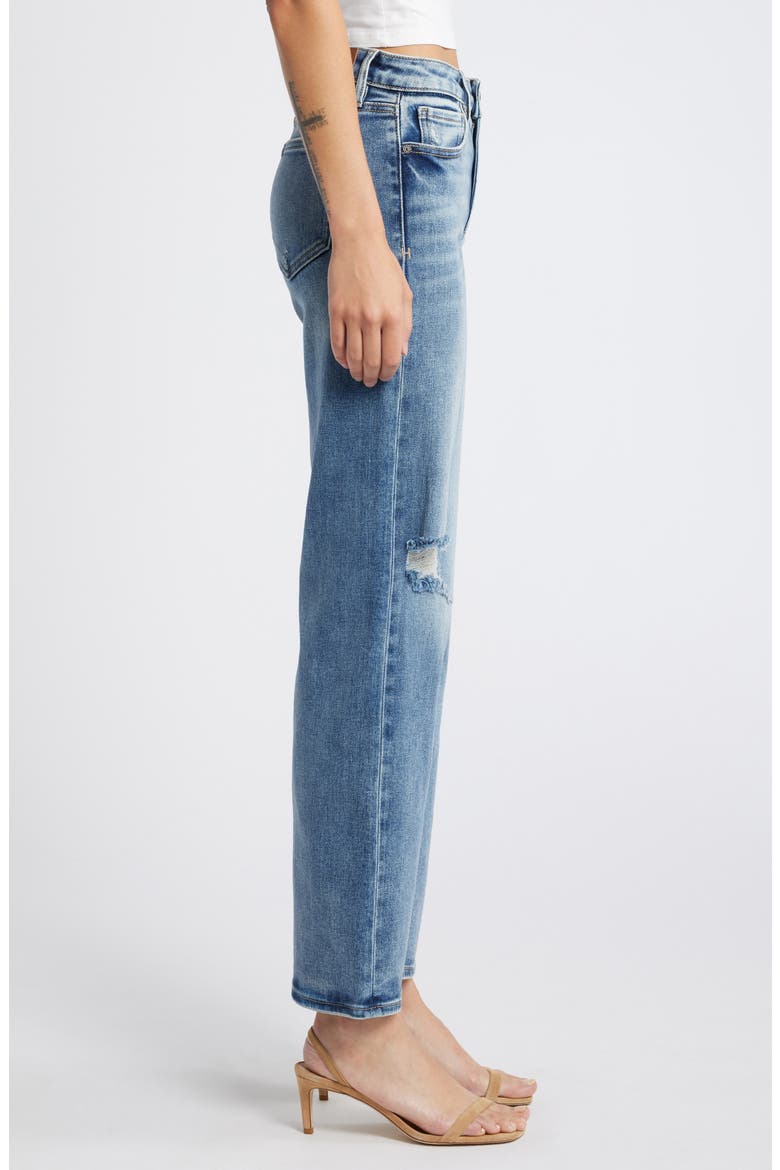 Ripped Straight Leg Jeans, Alternate, color, DARK WASH
