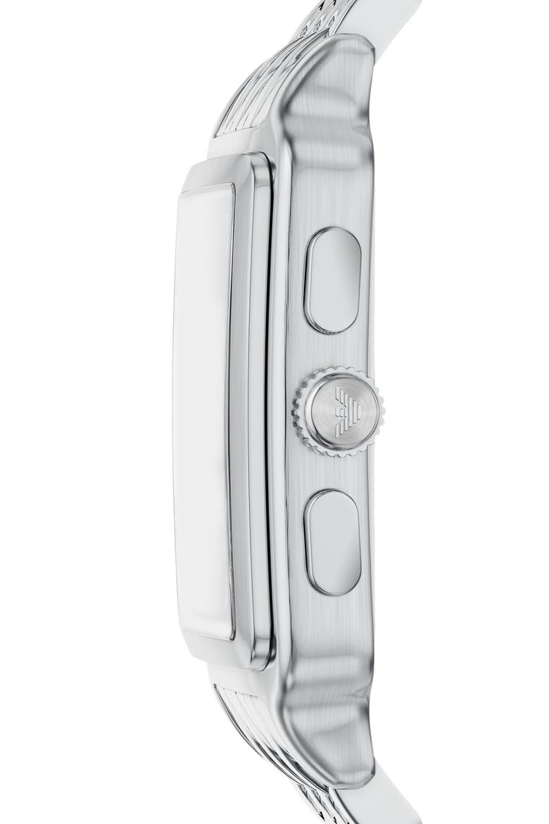 Tank Chronograph Bracelet Watch, 34mm x 50mm, Alternate, color, SILVER