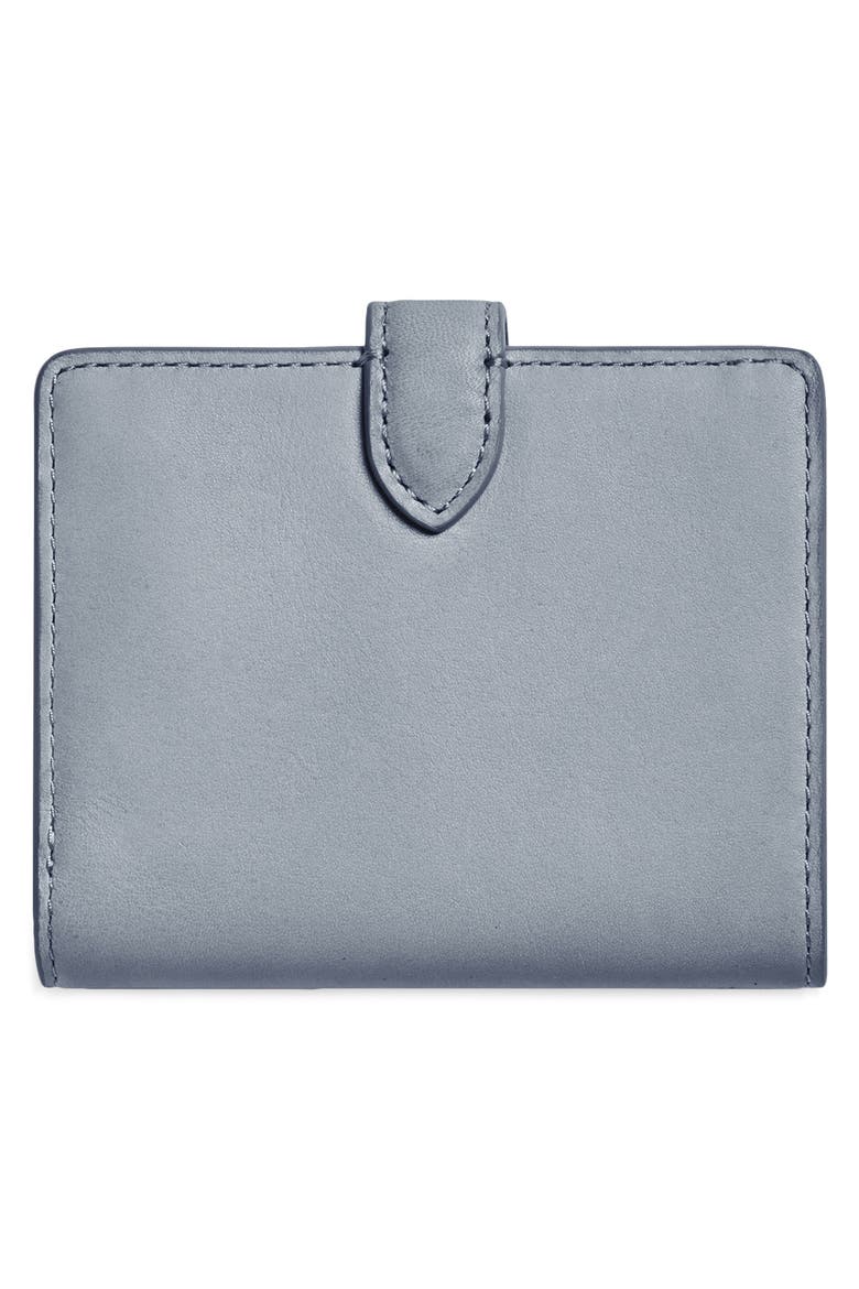 Small Leather Bifold Snap Wallet, Alternate, color, MIST