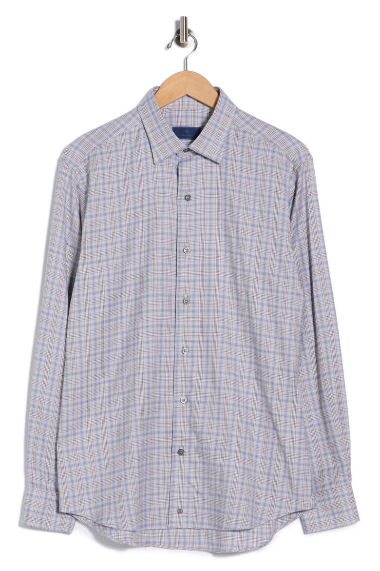 Twill Check Print Sport Shirt, Alternate, color, CHARCOAL/ MULTI