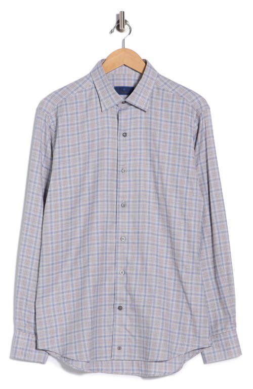 David Donahue Twill Check Print Sport Shirt In Multi