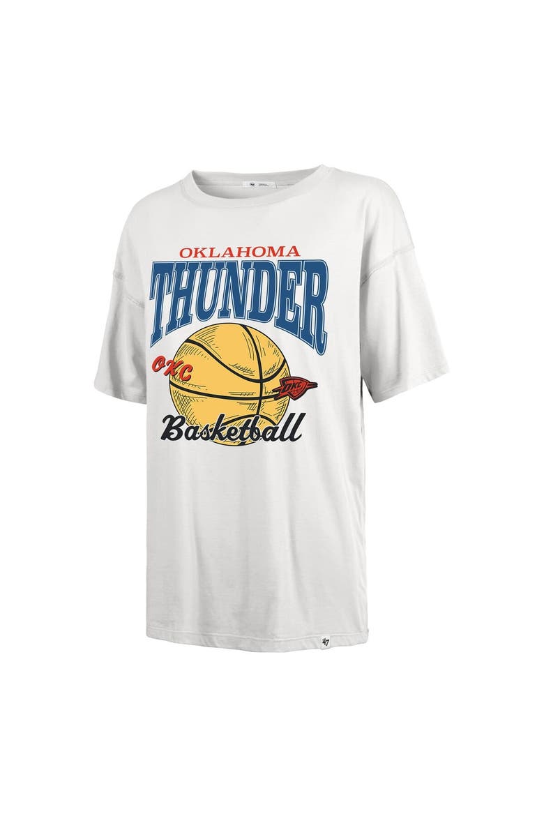 Women's '47  White Oklahoma City Thunder City Edition Down Court Sadie T-Shirt, Alternate, color, White