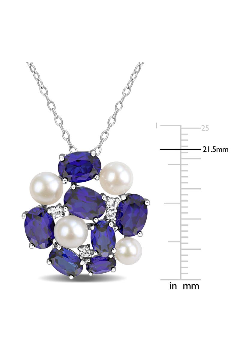 DELMAR Cultured Freshwater Pearl Cluster Pendant Necklace, Alternate, color, Blue