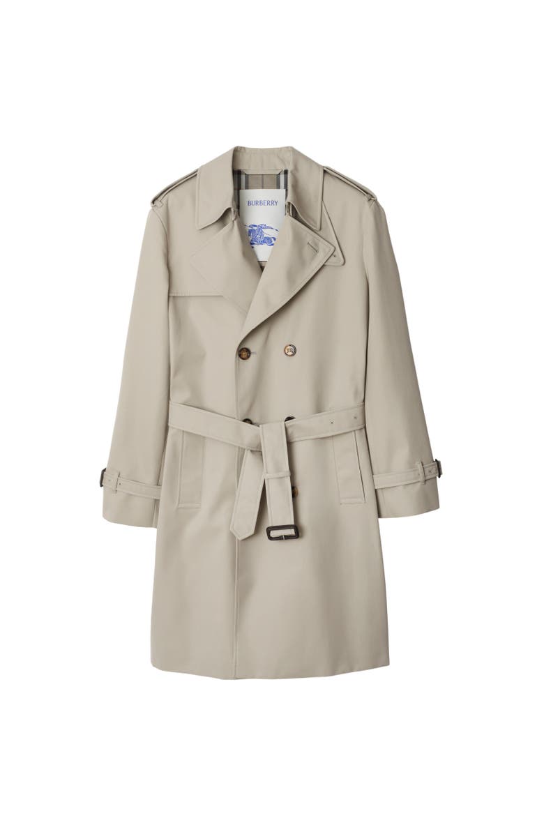 Burberry Long Cotton Blend Trench Coat, Alternate, color, 