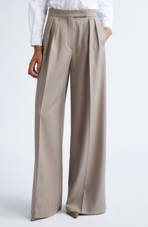 LIDNMSUMMER WOOL WIDE SLACKS　L Lido Wide-Leg Italian Wool Pant | Banana Republic