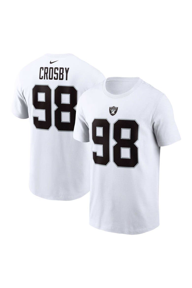 Men's Nike Maxx Crosby White Las Vegas Raiders Player Name & Number T-Shirt, Main, color, White