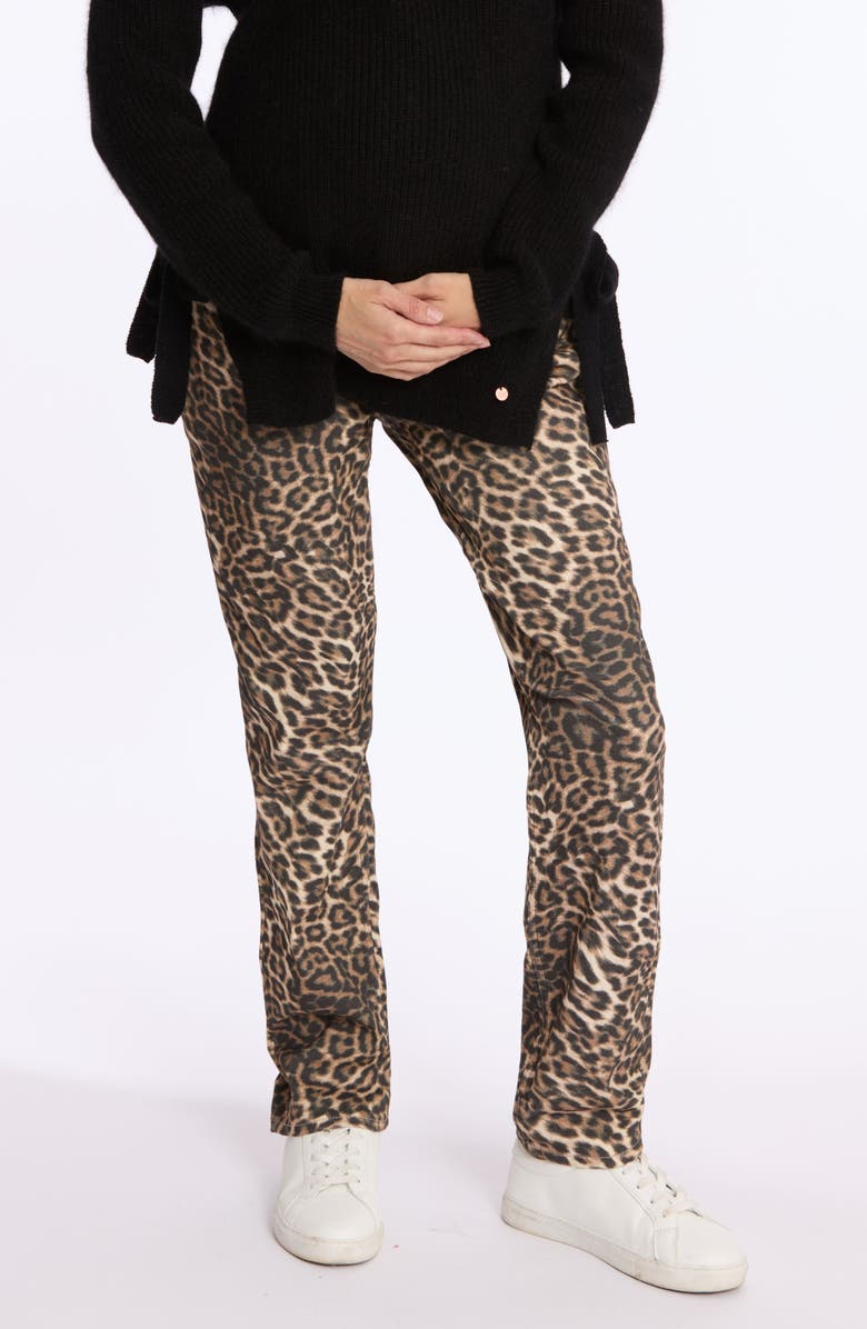 Cache Coeur Maternity Jeans Mom Léo Straight cut, Alternate, color, Leopard
