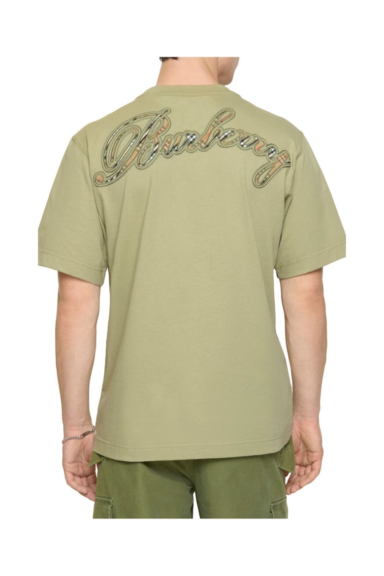 Check Cursive Logo Cotton T-shirt, Alternate, color, Glade green