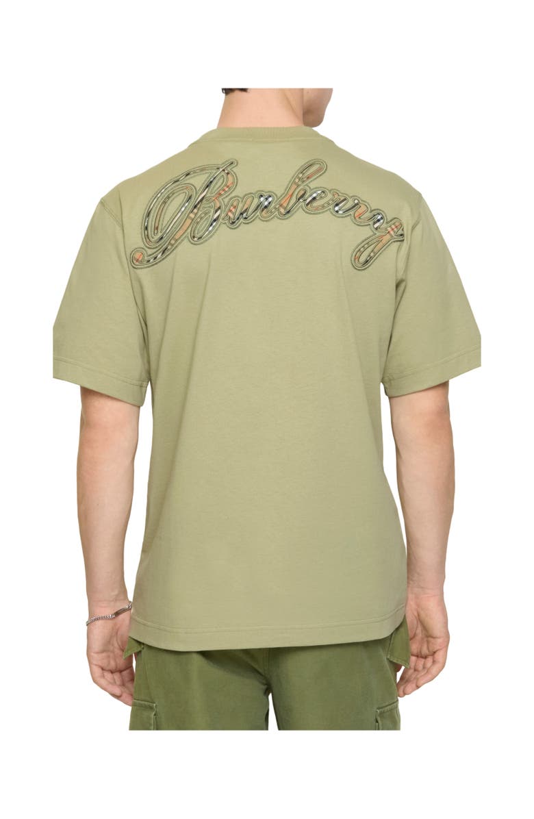 Burberry Check Cursive Logo Cotton T-shirt, Alternate, color, Glade Green