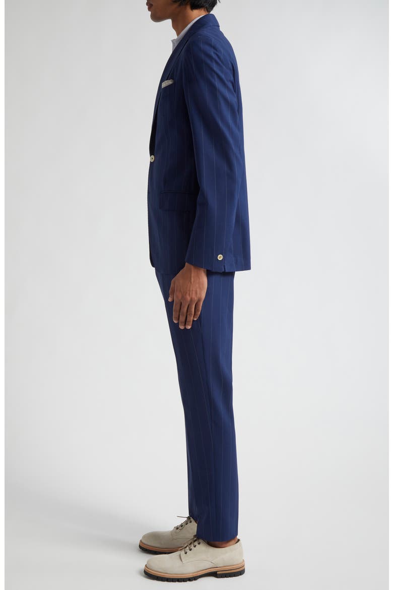 Pinstripe Stretch Wool Blend Suit, Alternate, color, BLUE