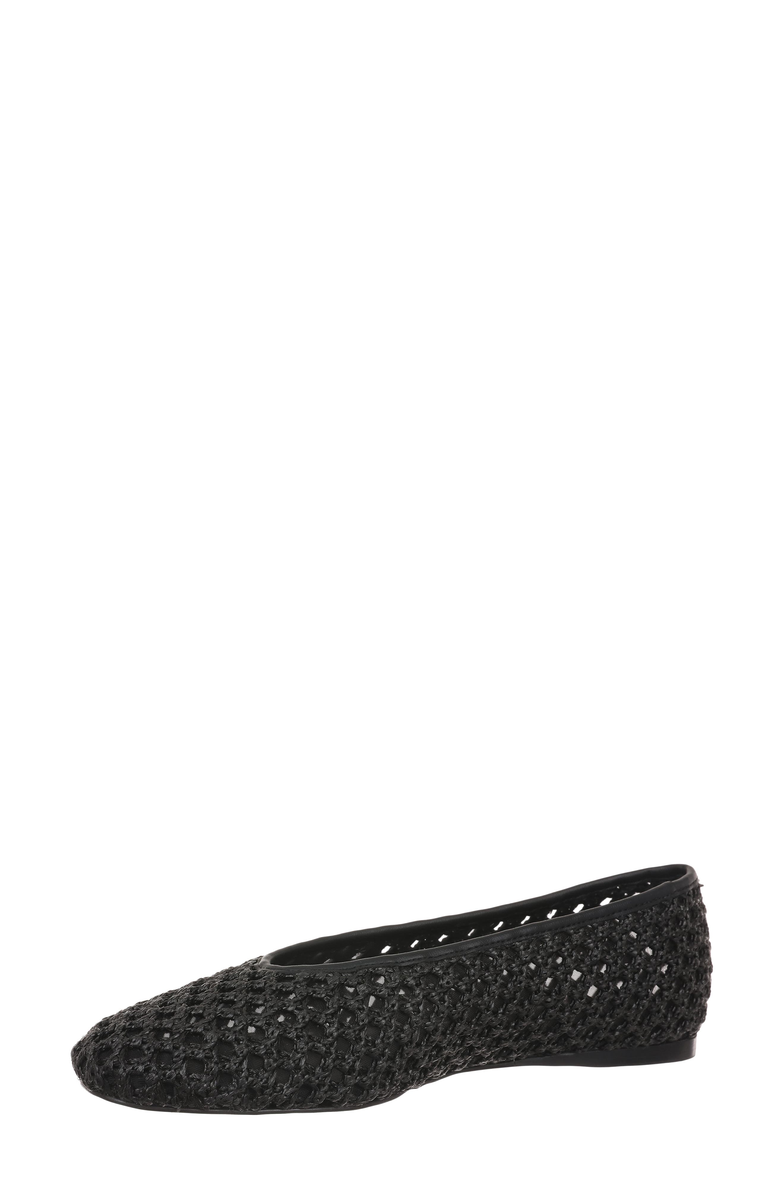 Nordstrom Maddox Raffia Flat, Alternate, color, Black Raffia