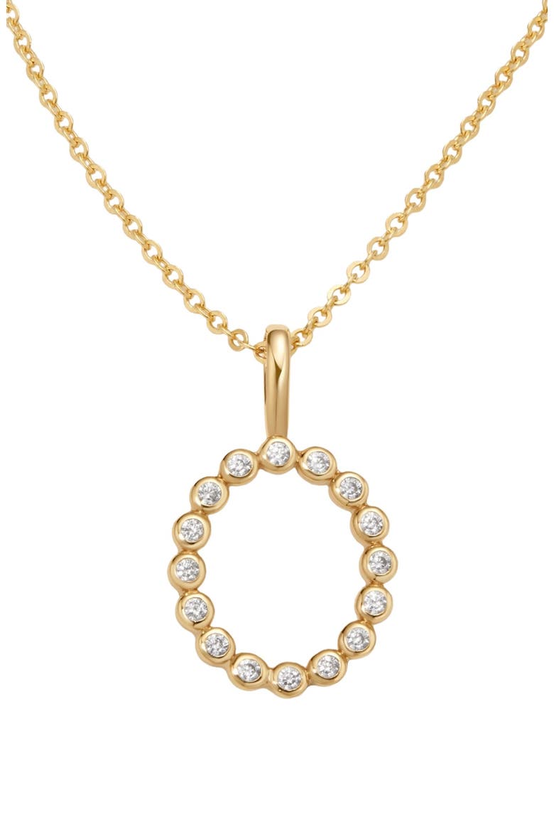 CZ Poppy Initial Necklace, Main, color, Gold Vermeil Initial O