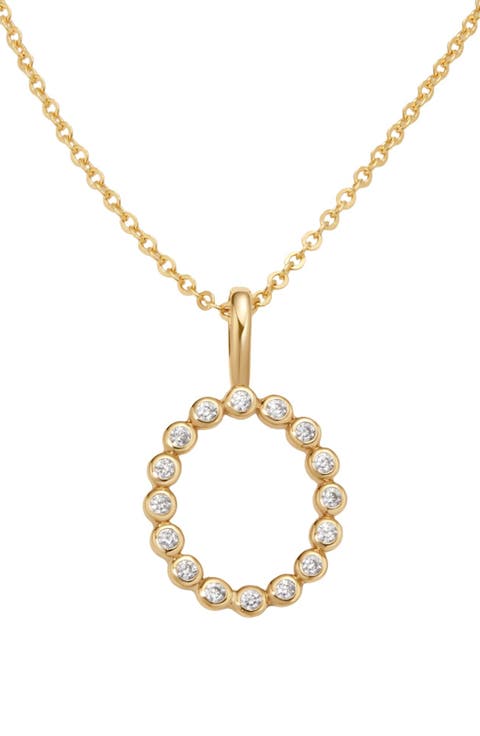 CZ Poppy Initial Necklace