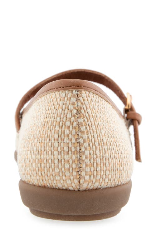 Aerosoles Baylee Mesh Mary Jane Flat In Natural Raffia Faux Leather