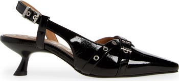 サンダル・ミュール Ganni Big Bow Kitten Pumps - Ganni - Synthetic - Black Big Bow Kitten Pumps - Ganni - Synthetic - Black