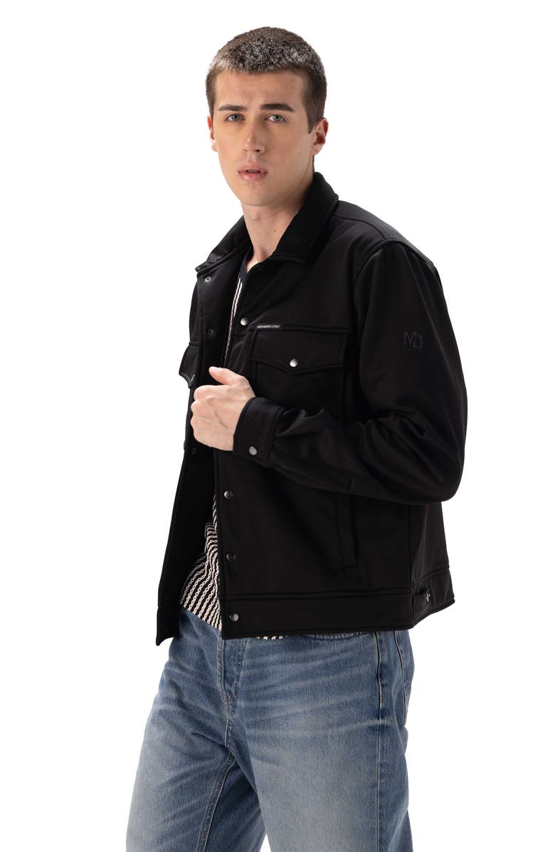 Members Only Men's Soft Shell Shirt Jacket, Alternate, color, Black