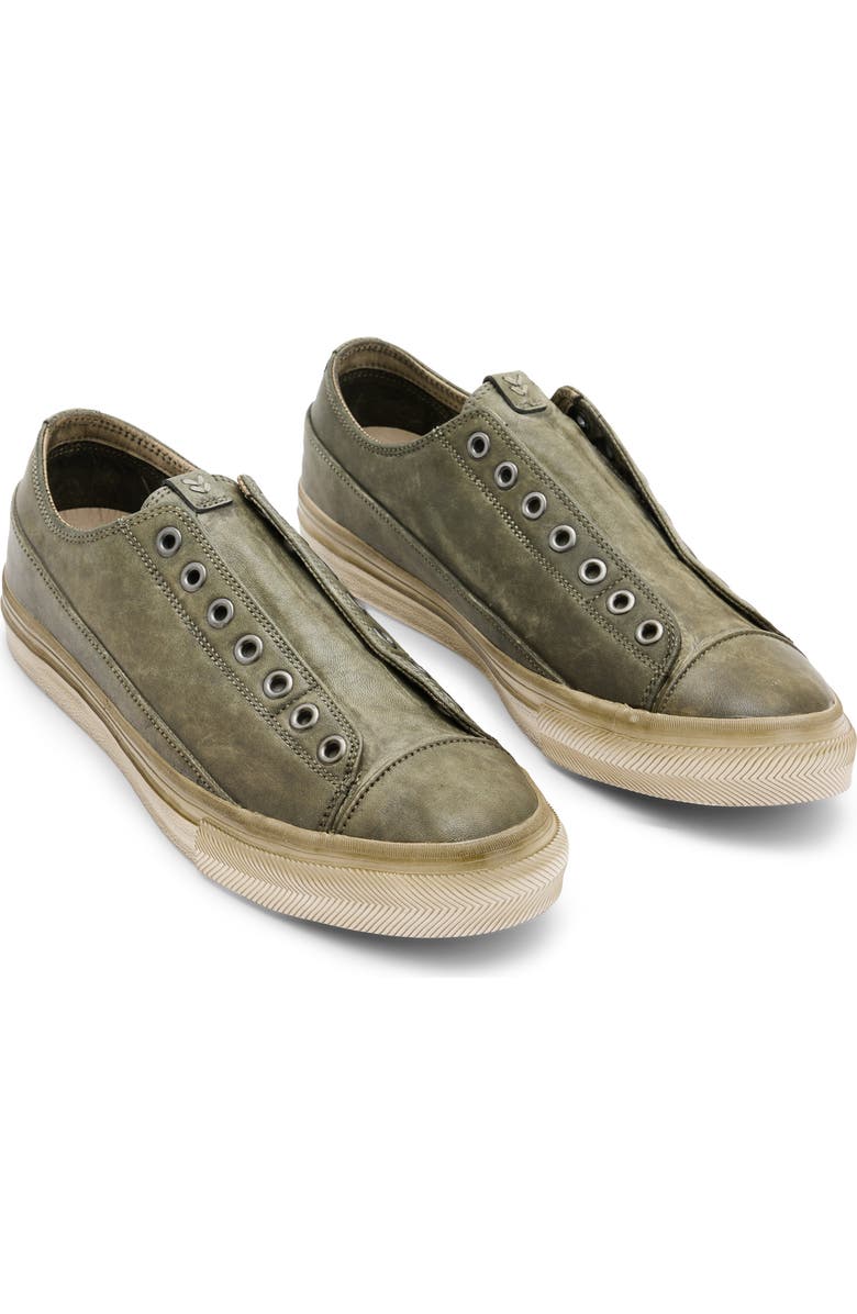 John Varvatos Laceless Low Sneaker, Main, color, Olive