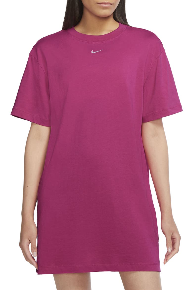 Sportswear Essential T-Shirt Dress, Main, color, ACTIVE PINK/ WHITE