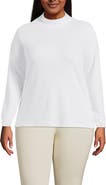 Lands' End Relaxed Cotton Long Sleeve Mock Turtleneck