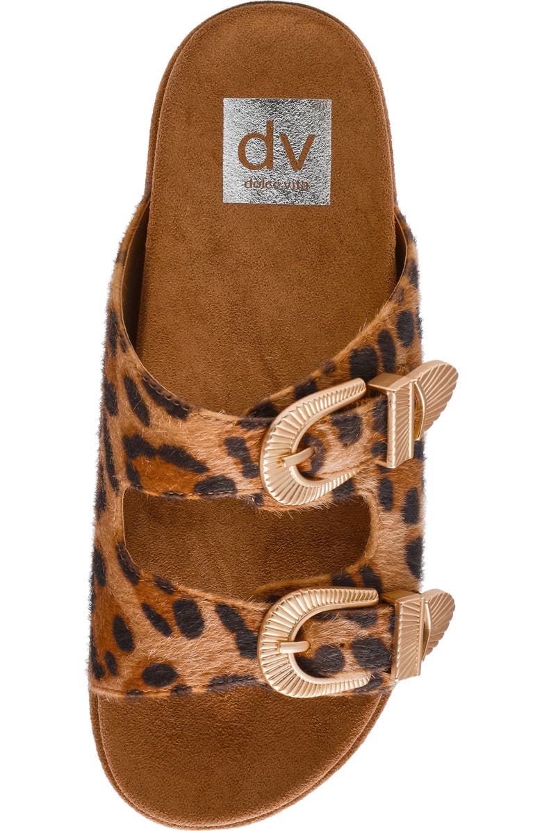 DV by Dolce Vita Percy Slide Sandal, Alternate, color, Leopard Faux Calf Hair