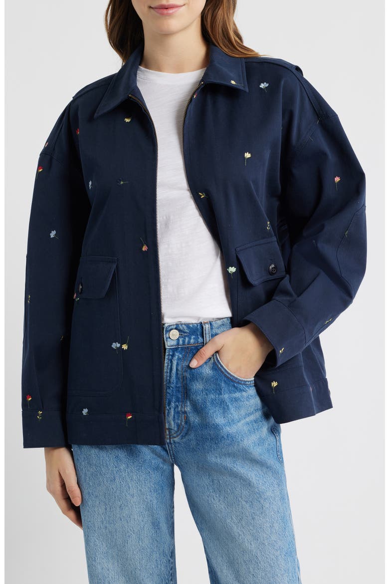 The Folsom Floral Chore Jacket, Main, color, NAVY