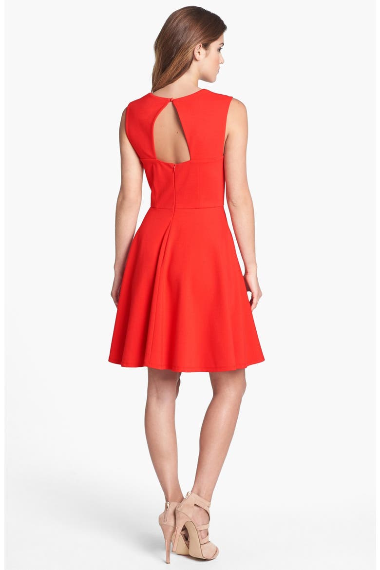 Cutout Fit & Flare Dress, Alternate, color, LAVA