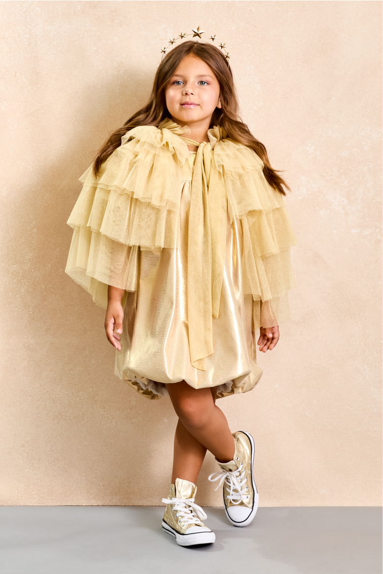 Angel Cape for Girls, Alternate, color, Metallic Gold