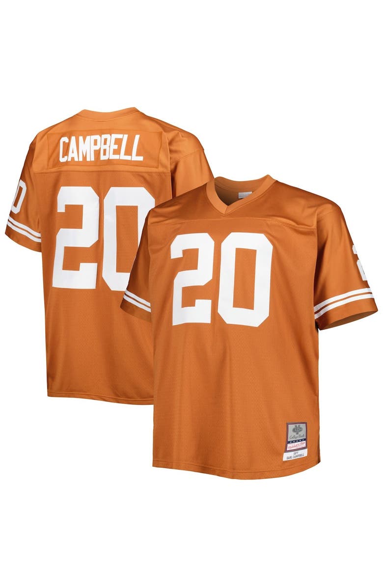 Mitchell & Ness Men's Mitchell & Ness Earl Campbell Texas Orange Texas Longhorns Big & Tall Legacy Jersey, Main, color, 