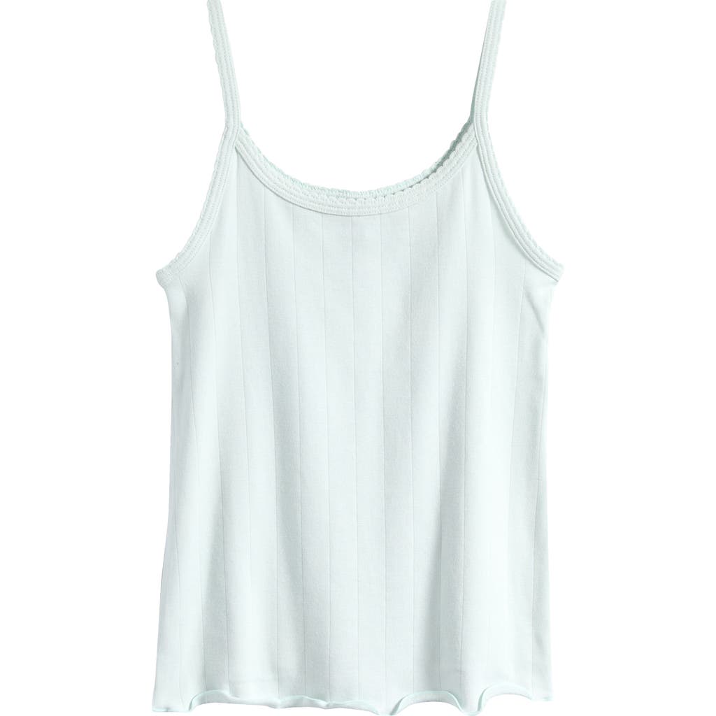 Skims Drop Needle Pointelle Long Camisole In Frost