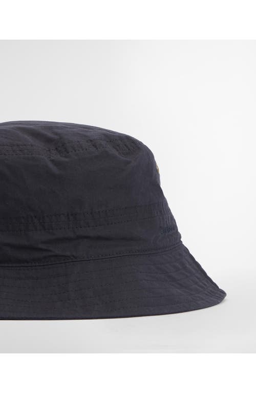 Barbour Waxed Cotton Bucket Hat In Navy