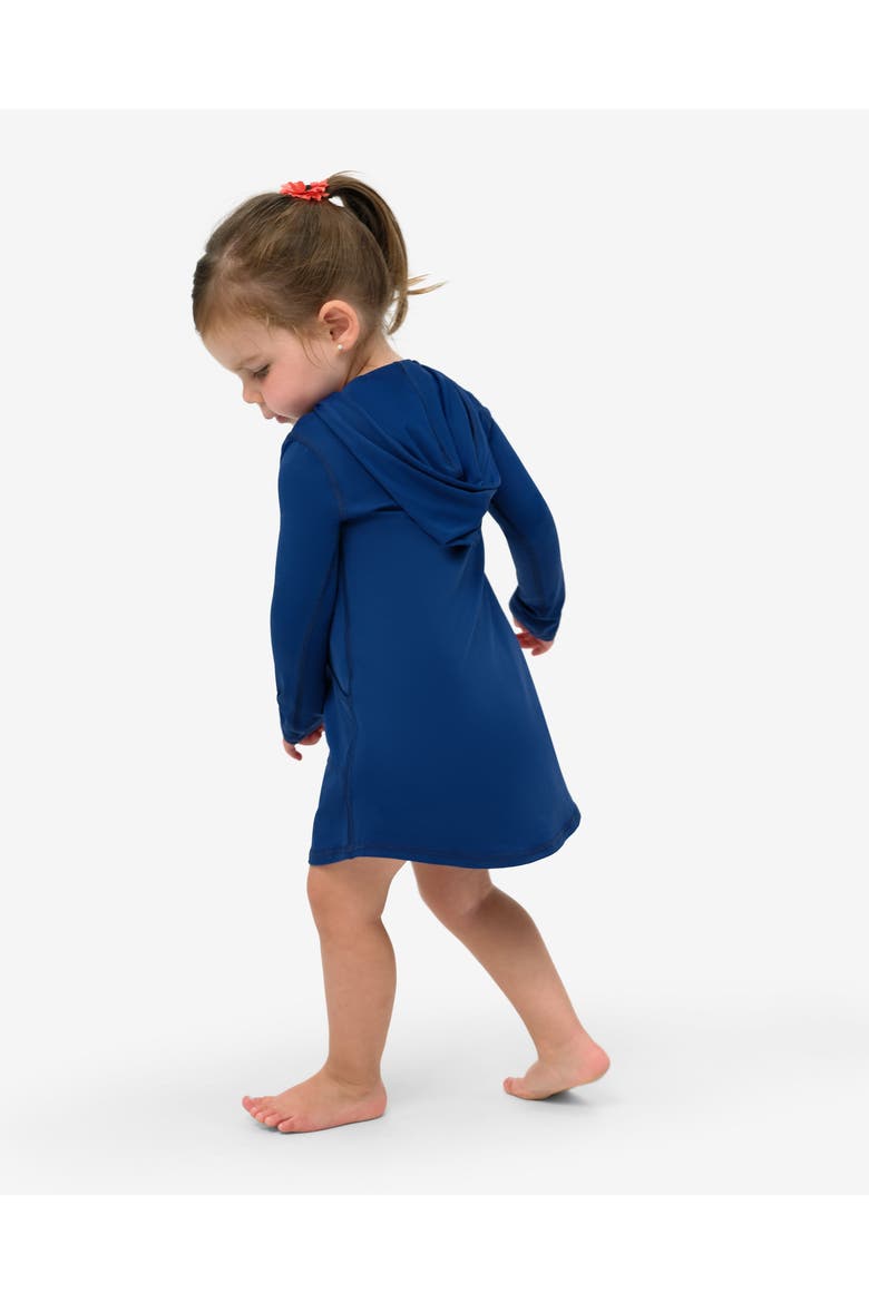 Toddler's Long Sleeve Hoodie Dress for Sun and UV Protection, Alternate, color, Navy