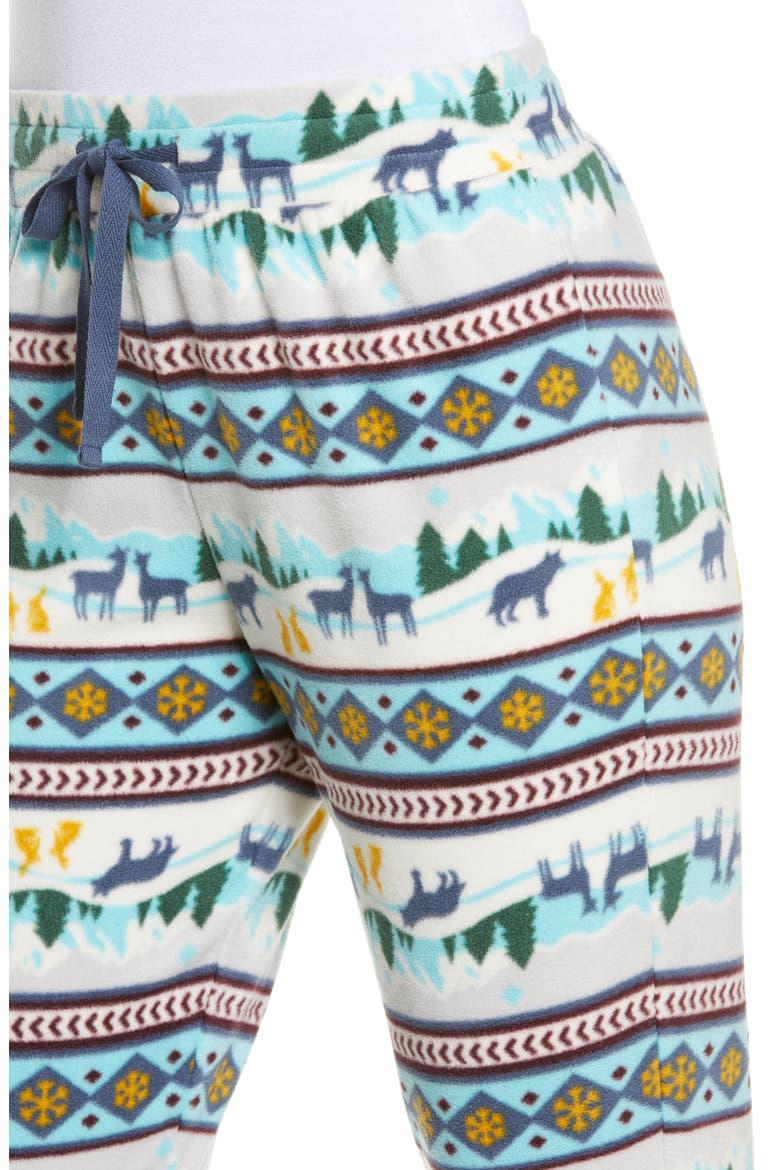 Print Microfleece Joggers, Alternate, color, GREY MICRO WOODLAND SCENE