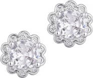 Adornia Cubic Zirconia Floral Halo Stud Earrings