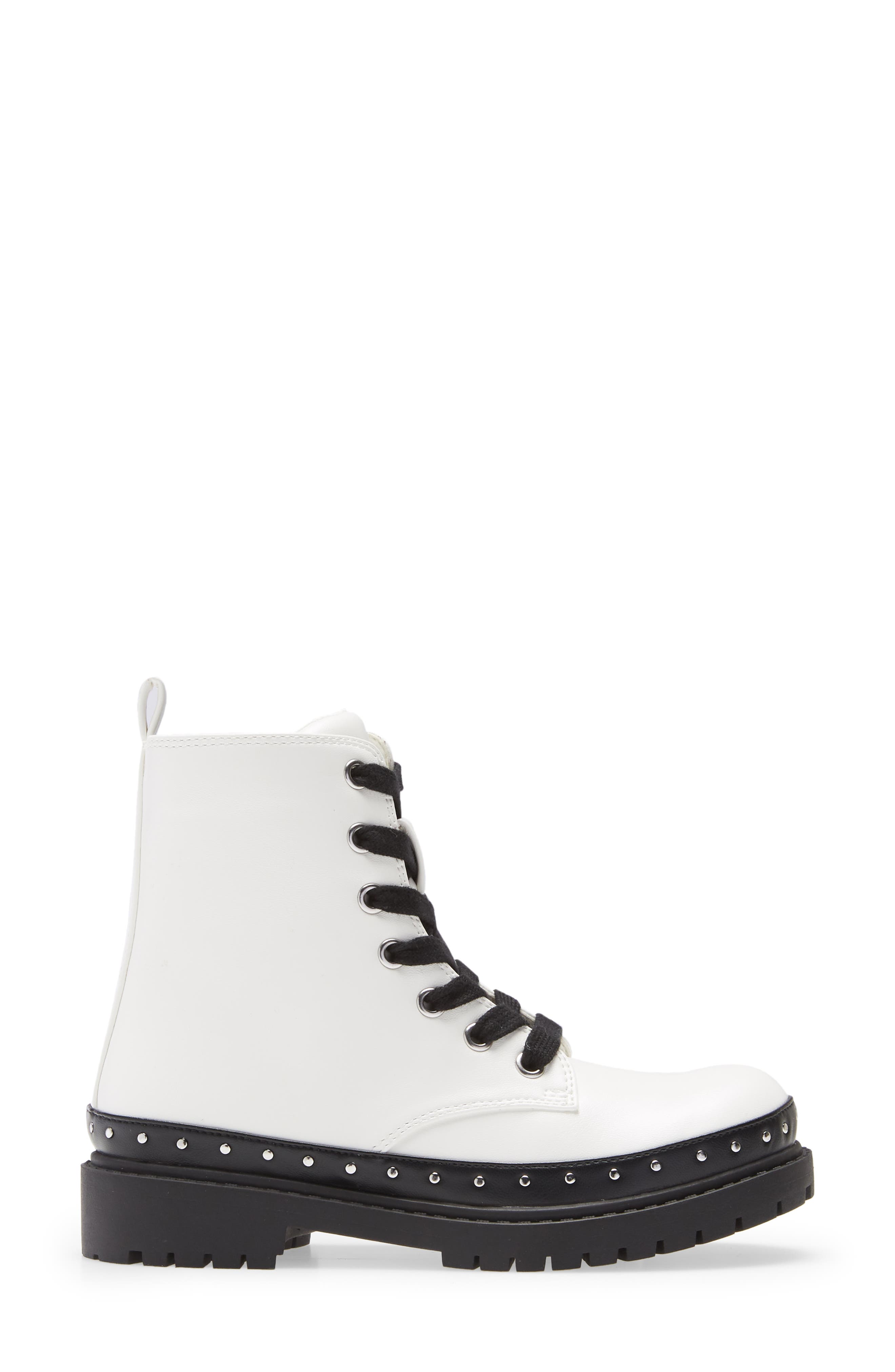 Kids' Aimee Lug Lace-Up Boot, Alternate, color, WHITE