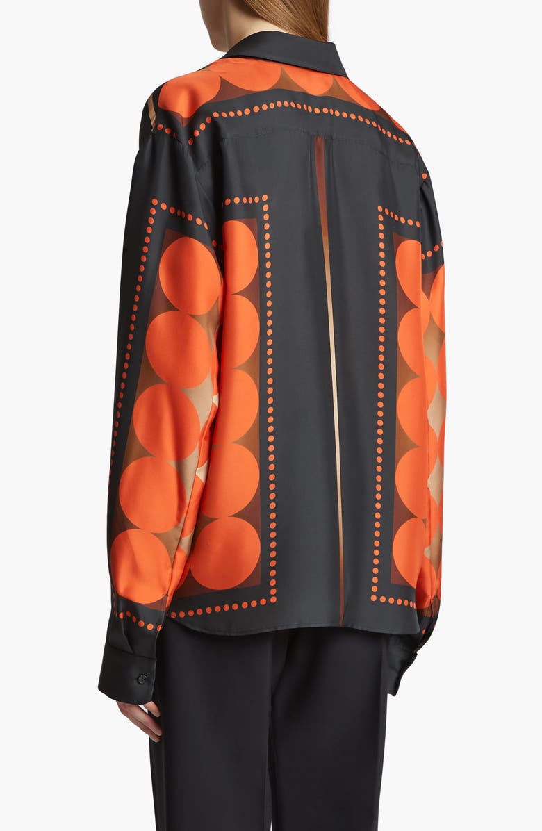 Khaite Argo Dot Print Silk Twill Button-Up Shirt, Alternate, color, 