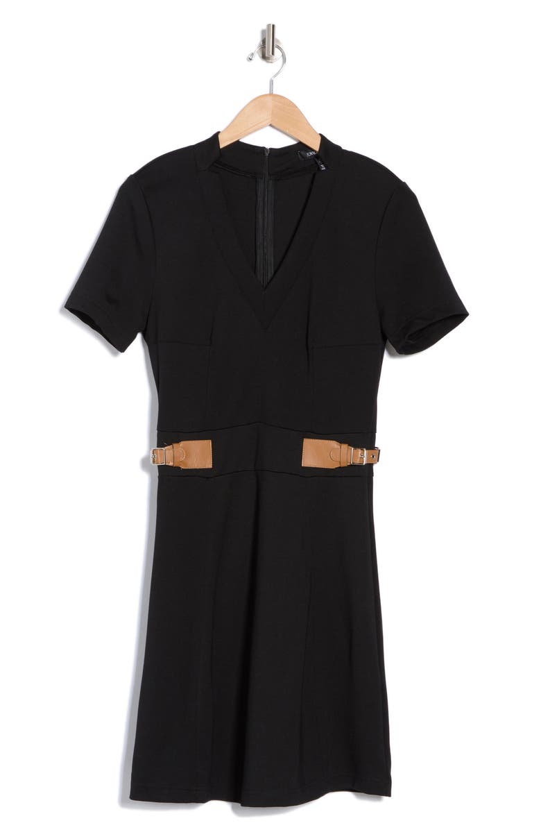 Ellen Tracy Belted Short Sleeve Fit & Flare Dress, Alternate, color, 